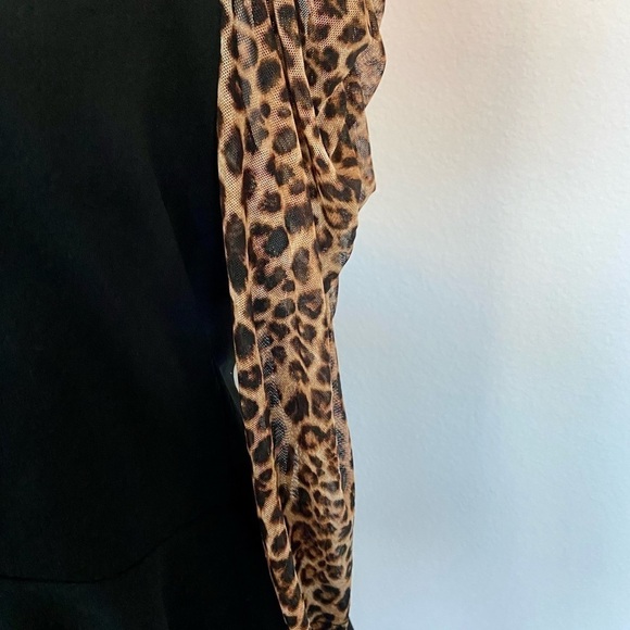 Plus Size Leopard Print 3/4 Sleeve Square Tops Size 3xl - Picture 4 of 8